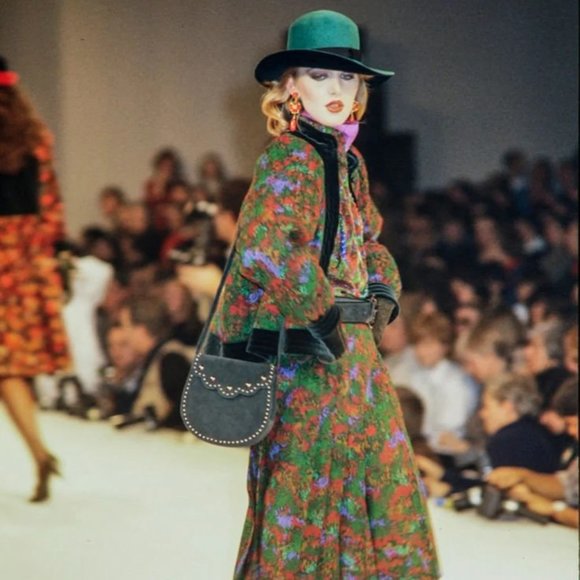 Yves Saint Laurent 81 F/W Rive Gauche Vintage Wool Challis Balloon Sleeve Blouse - Picture 3 of 10